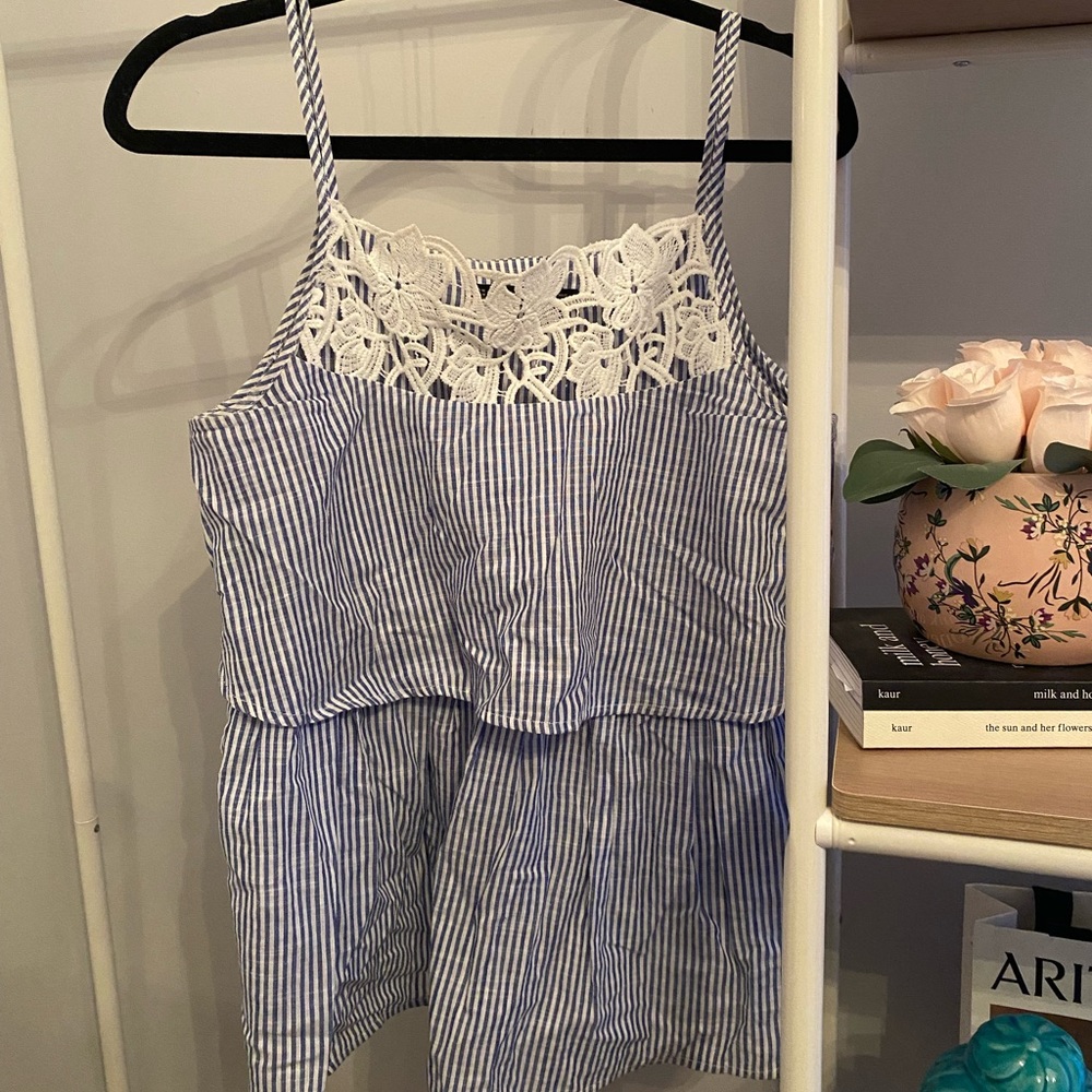 Blue and white striped cami from Zara